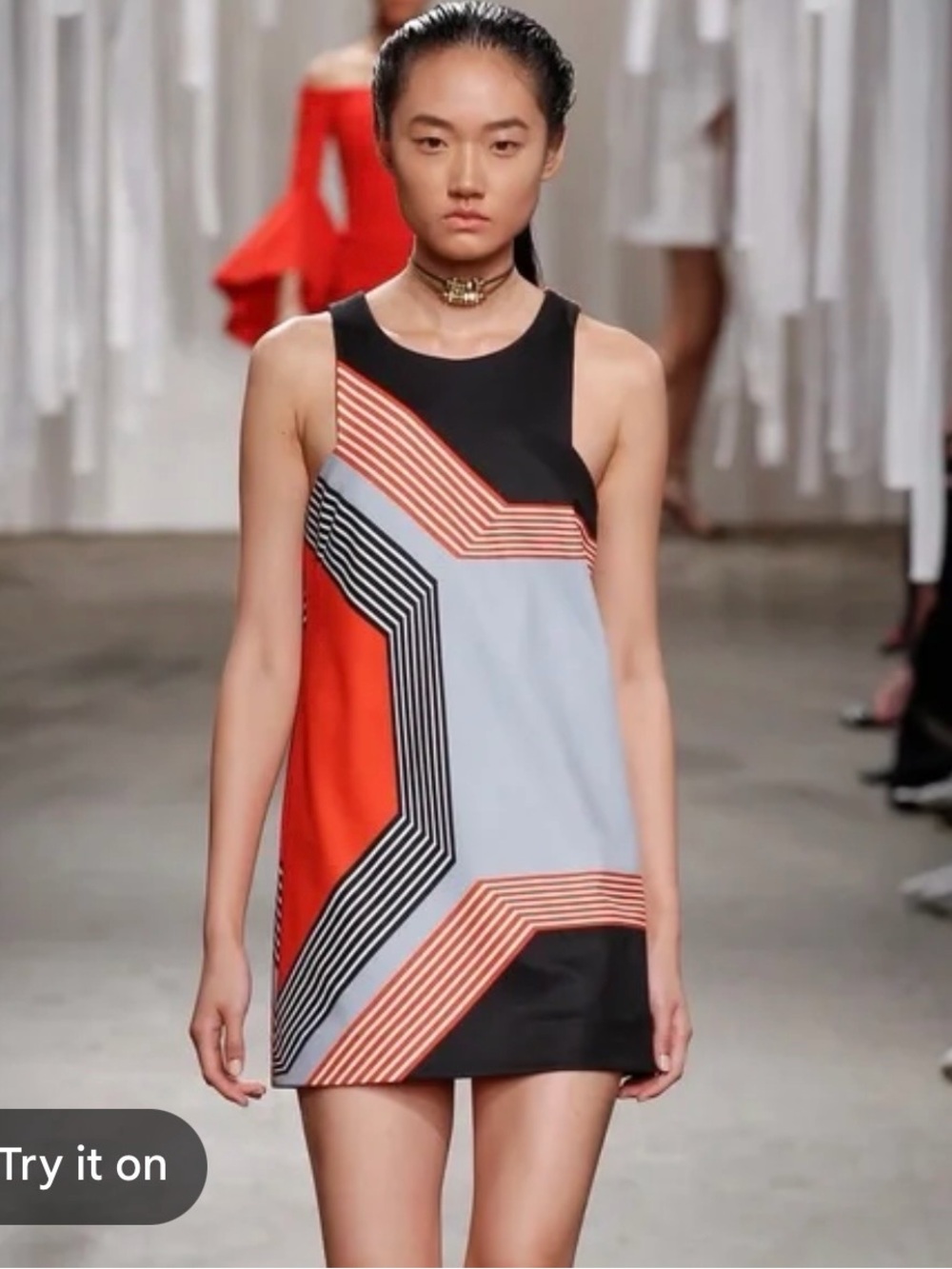 Milly Geometric Colorblock Mini Dress